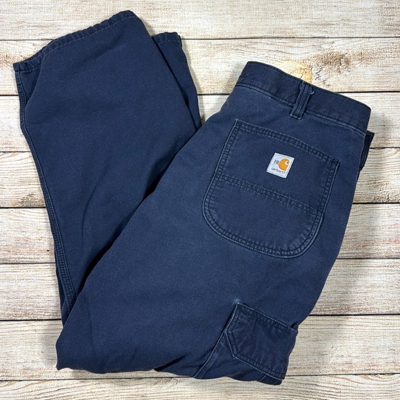 Carhartt Other - Carhartt FR Men's 38 Flame Resistant Navy Blue Cargo Work Pants Inseam 28"